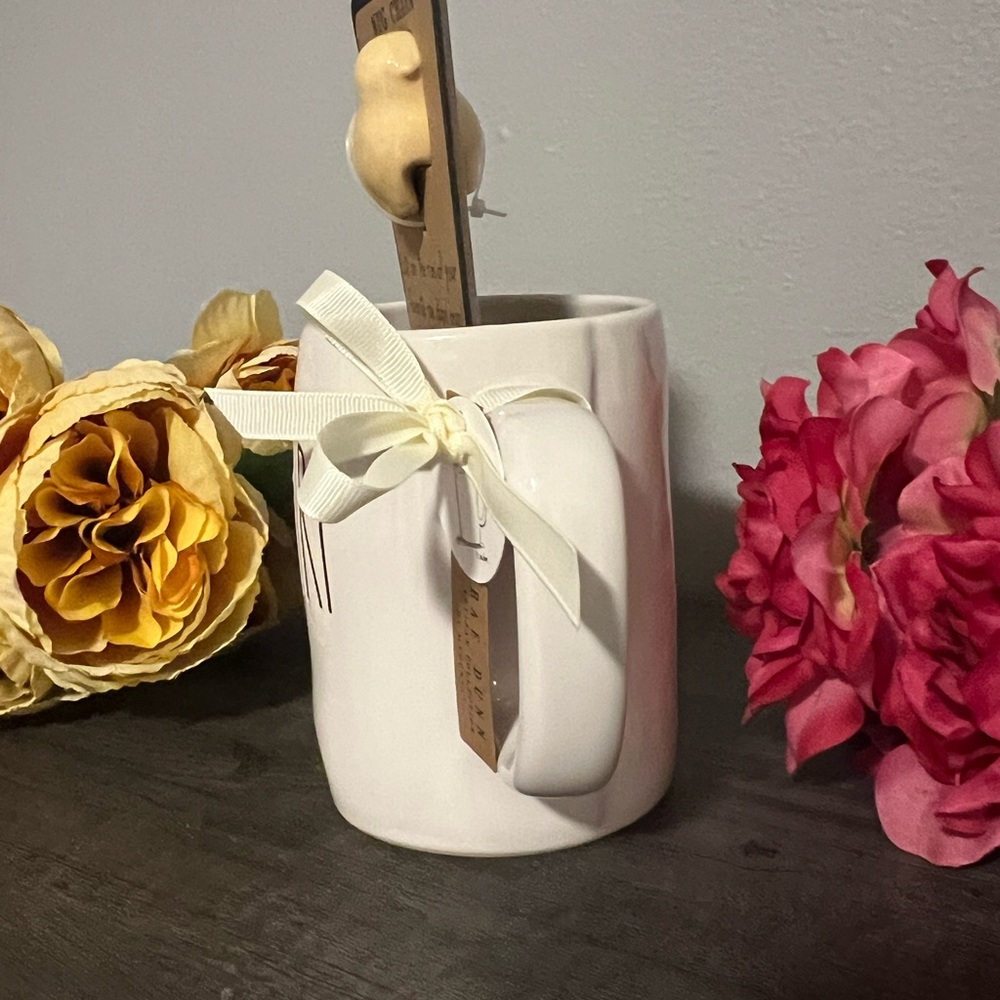 White Mug with Yellow Bird Charm - Picture 2 of 4